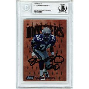 Shawn Springs Signed Seattle Seahawks 1997 Topps Finest Football Card Beckett Slab Amazing Pice Cheap Online