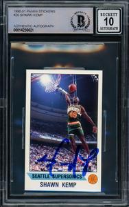 SHAWN KEMP 1990 PANINI STICKER RC SEATTLE SONICS GEM 10 AUTO BECKETT 206100 Free Shipping Comfortable