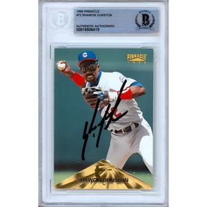 Shawon Dunston Chicago Cubs Signed 1996 Pinnacle Card Beckett Authentic Auto Slab Outlet Cheap Pice
