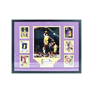 Shaquille O'Neal Eddie Jones Los Angeles Lakers Autographed Signed Framed Photo Card Collage (PSA LOA) Comfortable