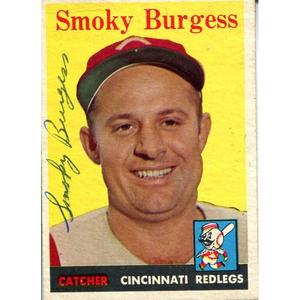 Smoky Burgess Autographed 1958 Topps Card Cheap Sale Low Pice Fee Shipping