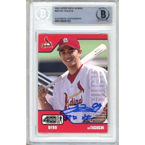 So Taguchi St Louis Cardinals Signed 2002 Upper Deck 40-Man Card Beckett Auth Auto RC Recommend