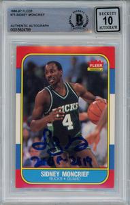 Sidney Moncrief Signed 1986-87 Fleer #75 Rookie Card Beckett 10 Slab 42943 Supply Online