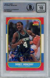 Sidney Moncrief Signed 1986-87 Fleer #75 Rookie Card Beckett 10 Slab 42926 Cheap Sale Cheapest