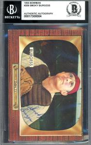 Smoky Burgess Beckett BAS Signed 1955 Bowman Autograph Low Pice For Sale