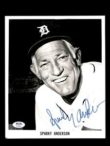 Sparky Anderson PSA DNA Coa Signed 8x10 Photo Tigers Autograph 3 With Credit Card Online