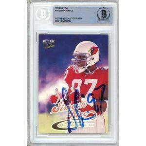 Simeon Rice Arizona Cardinals Signed 1999 Fleer Ultra Card Beckett Authentic Auto Slab Supply Sale Online
