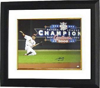 So Taguchi signed Cardinals 16x20 Photo Slide Framed (06 WS) English/Japanese Finishline For Sale