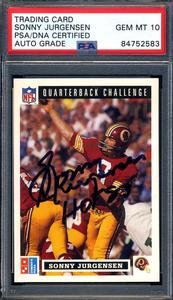 Sonny Jurgenen Gem Mint 10 PSA DNA Signed 1991 Upper Deck Domino Autograph Wide Range Of Sale Online