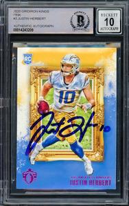 Justin Herbert 2020 Panini Chronicles Gridiron Pink RC Gem 10 Auto Beckett Buy Cheap Fake