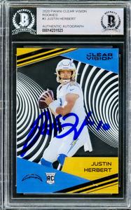 Justin Herbert Autographed 2020 Panini Chronicles Clear Dynagon RC Beckett 4 Cheap 2025 Newest