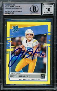 Justin Herbert 2020 Panini Donruss Rated Rookie Yellow RC Gem 10 Auto H Buy Cheap 2025 Newest