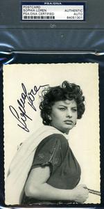 Sophia Loren Hand Signed Psa Dna Vintage Photo Postcard Autographed Authentic Big Discount Online