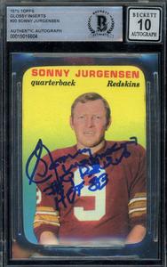 Sonny Jurgensen Gem Mint 10 Beckett BAS Signed 1970 Topps Glossy Inserts Autogra Buy Cheap Reliable