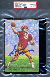 Sonny Jurgensen PSA DNA Slabbed Signed Goal Line Art Card Autograph GLAC Low Pice Fee Shipping Cheap Online