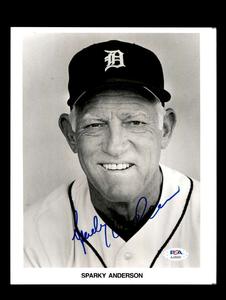 Sparky Anderson PSA DNA Coa Signed 8x10 Photo Tigers Autograph 2 Cheap Buy Authentic