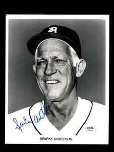 Sparky Anderson PSA DNA Coa Signed 8x10 Photo Tigers Autograph Get Authentic For Sale