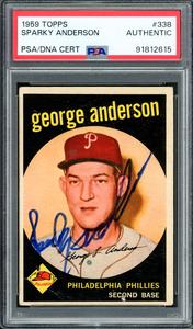 Sparky Anderson Autographed 1959 Topps Rookie Card Phillies PSA/DNA #91812615 Outlet Order