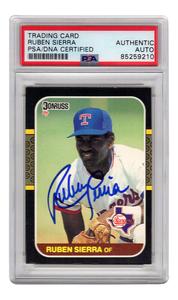 Ruben Sierra Signed Rangers 1987 Donruss Rookie Trading Card #346 -(PSA Slabbed) Buy Cheap Wholesale Pice