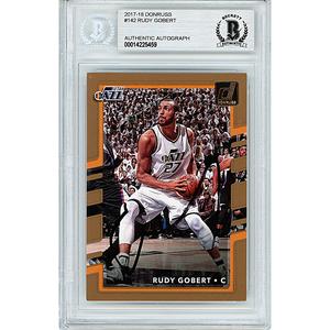 Rudy Gobert Signed Utah Jazz 2017-18 Donruss Basketball Card Beckett Authentic Auto Slab Discount Shop