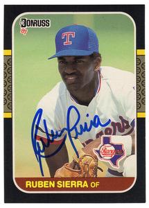 Ruben Sierra Signed Rangers 1987 Donruss RC Baseball Card #346 - (SCHWARTZ COA) Genuine Cheap Online
