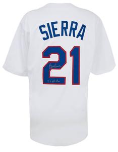 Ruben Sierra (RANGERS) Signed White Custom Baseball Jersey - (SCHWARTZ COA) Clearance Hot Sale