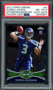 Russell Wilson Autographed 2012 Topps Chrome RC Card Grade NM-MT 8 PSA 50463667 Online Online High Quality