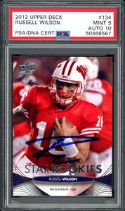 Russell Wilson Autographed 2012 UD RC Gem 10 Auto Card Grade Mint 9 PSA 50466567 Discount Official Site