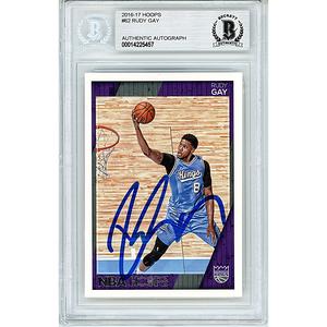 Rudy Gay Signed Sacramento Kings 2016-17 NBA Hoops Basketball Card Beckett Slab Websites For Sale