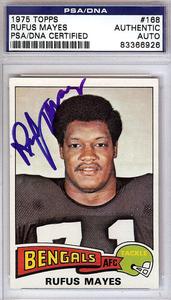 Rufus Mayes Autographed Signed 1975 Topps Card #168 Bengals PSA/DNA #83366926 Discount For Cheap