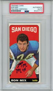 Ron Mix Autographed/Signed 1965 Topps Super #168 Trading Card PSA Slab 43818 Free Shipping Wiki