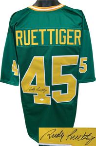 Rudy Ruettiger signed Green TB Custom Stitched College Football Jersey XL- JSA Huge Surprise