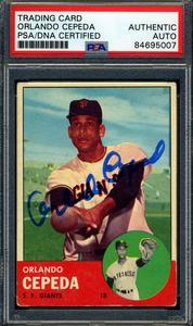 Orlando Cepeda PSA DNA Signed 1963 Topps Autograph Tumblr Online