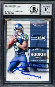 RUSSELL WILSON AUTOGRAPHED 2012 PANINI PRESTIGE ROOKIE CARD GEM 10 AUTO BECKETT Buy Cheap Deals