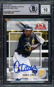 Oneil Cruz Gem 10 Auto 2022 Topps National Trading Card Day RC Beckett 16542106 Clearance Best Seller