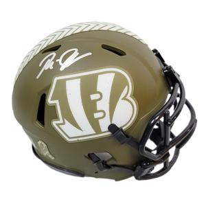 Rudi Johnson Signed Salute to Service Cincinnati Bengals Speed Mini Football Hel Cheap Footlocker