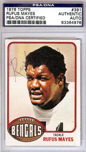 Rufus Mayes Autographed Signed 1976 Topps Card #391 Bengals PSA/DNA #83364976 Outlet Free Shipping Authentic