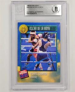 Oscar De La Hoya signed 1996 SI For Kids #492 card auto autograph  Beckett BAS Low Pice Fee Shipping Online