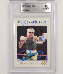 Oscar De La Hoya signed 1992 Impel US Olympic Hopefuls rc card auto Beckett BAS Sale Cheapest