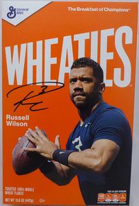 RUSSELL WILSON AUTOGRAPHED WHEATIES BOX SEATTLE SEAHAWKS RW HOLO STOCK #145847 Outlet Websites