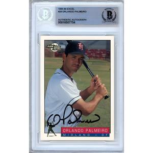 Orlando Palmeiro LA Angels Signed 1993-94 Fleer Excel Rookie Card BAS Auth Auto Slab Discount The Cheapest