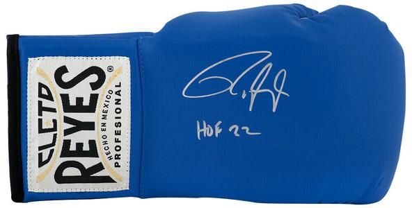 Roy Jones Jr. Signed Cleto Reyes Blue Boxing Glove w/HOF'22 - (SCHWARTZ COA) Sale Genuine