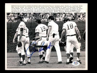 Ron Santo PSA DNA Coa Signed 8x10 1973 Wire Photo Autograph Browse