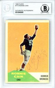 Ronnie Cain Autographed Signed 1960 Fleer Card #114 Broncos Beckett 10540005 Cheap Factory Outlet