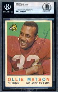 Ollie Matson Beckett BAS Vintage Signed 1959 Topps Autograph Cheap Pice Outlet