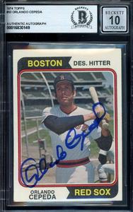 Orlando Cepeda Gem Mint 10 Beckett BAS Signed 1974 Topps Autograph Buy Cheap Popular