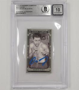 Oscar De La Hoya signed 2015 UD Goodwin Champions mini card SP /99 BAS 10 auto Official Site For Sale