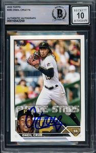 Oneil Cruz Autographed 2023 Topps Card Pirates Gem 10 Auto Beckett #16542258 Sale Big Discount