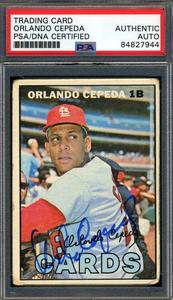 Orlando Cepeda PSA DNA Signed 1967 Topps Autographed Discount Authentic Online