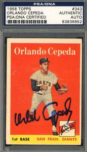 Orlando Cepeda PSA DNA Signed 1958 Topps Rookie Autograph 2025 New Cheap Pice